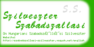 szilveszter szabadszallasi business card